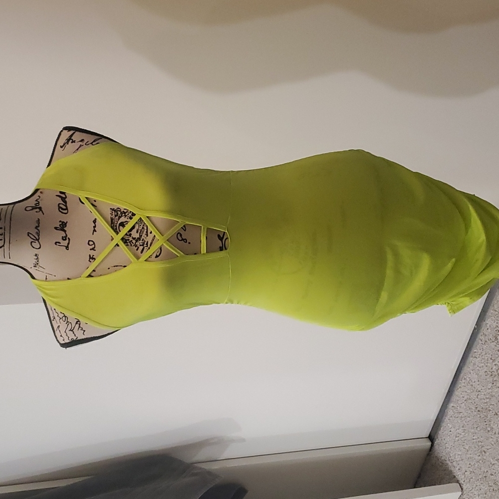 Neon yellow sexy dress